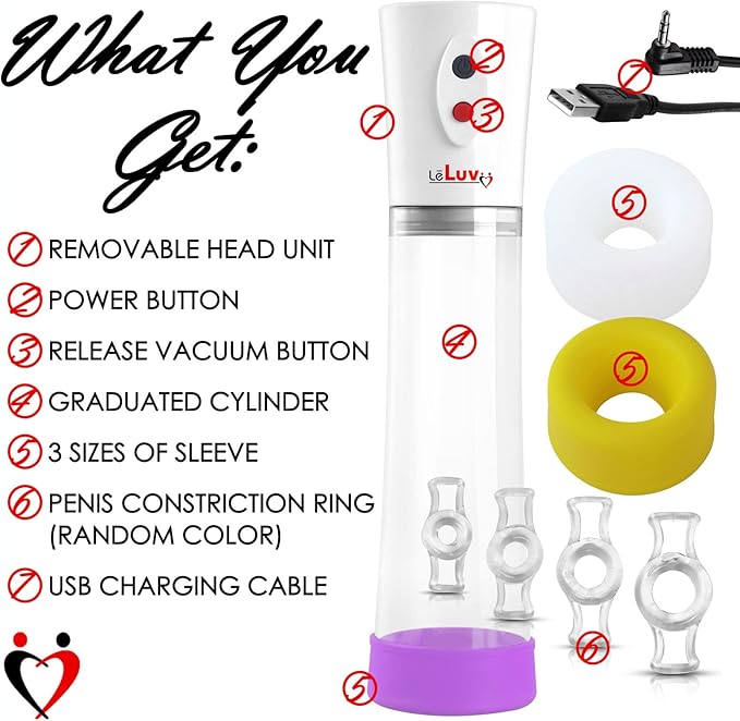 LeLuv Eros Blue USB-Powered Electric Penis Pump