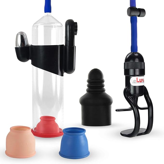 LeLuv Vacuum Pump Natural Male Enhancement Bundle Vibrating Zgrip with Septum & 3 Sleeves